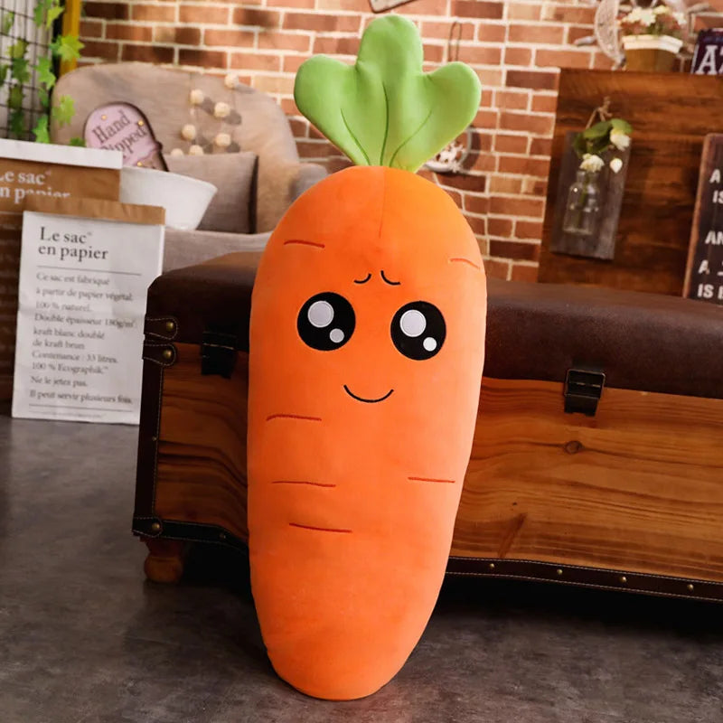 Cartoon Smile Carrot Plush toy Cute Simulation Vegetable Carrot Pillow Dolls Stuffed Soft Toys for Children Gift