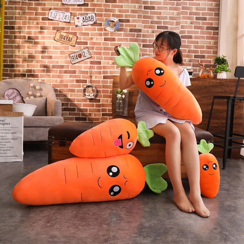 Cartoon Smile Carrot Plush toy Cute Simulation Vegetable Carrot Pillow Dolls Stuffed Soft Toys for Children Gift