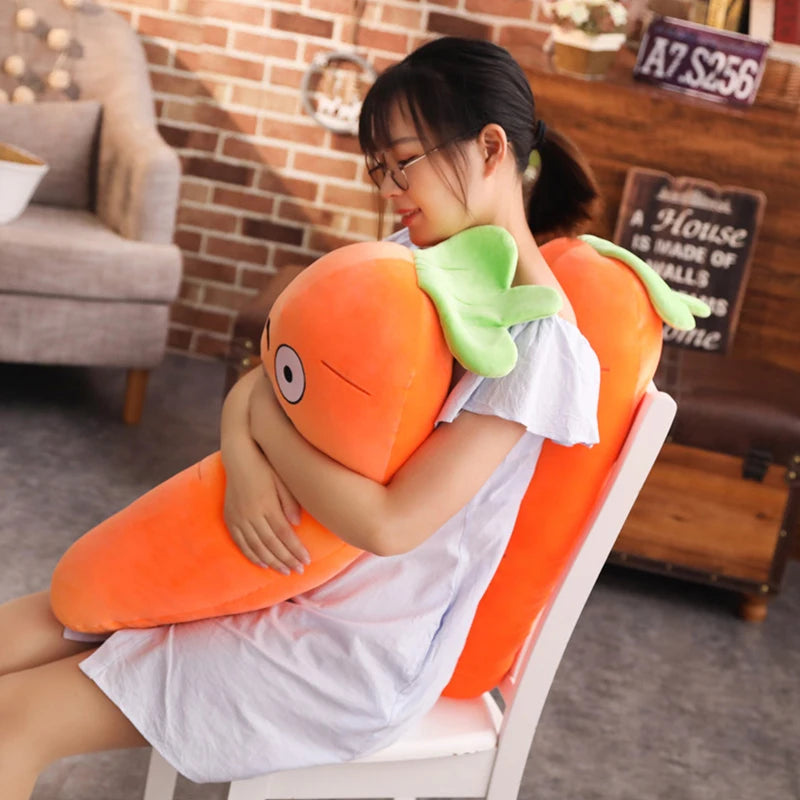 Cartoon Smile Carrot Plush toy Cute Simulation Vegetable Carrot Pillow Dolls Stuffed Soft Toys for Children Gift