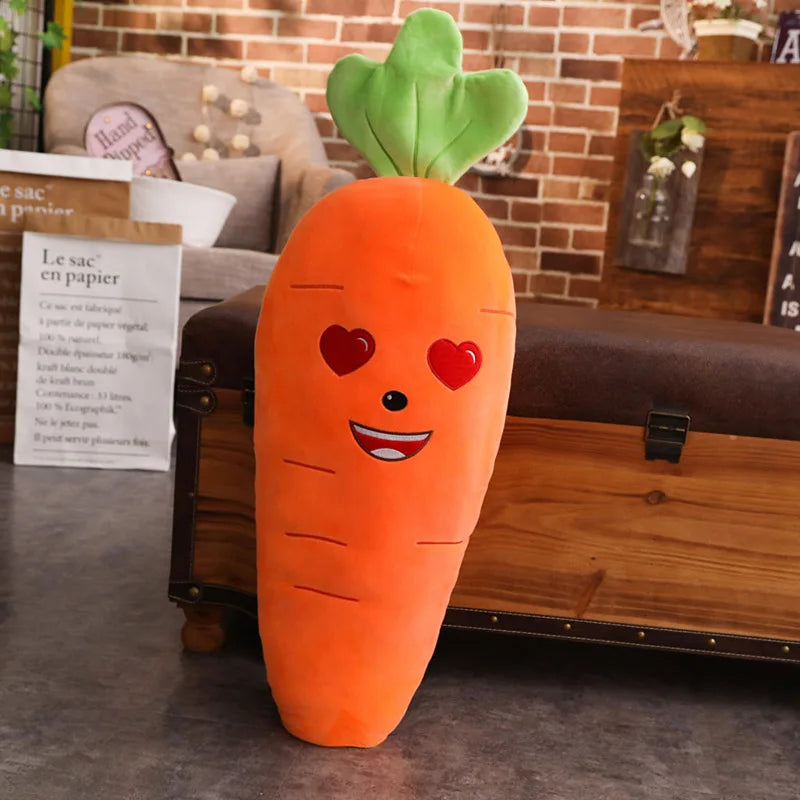 Cartoon Smile Carrot Plush toy Cute Simulation Vegetable Carrot Pillow Dolls Stuffed Soft Toys for Children Gift