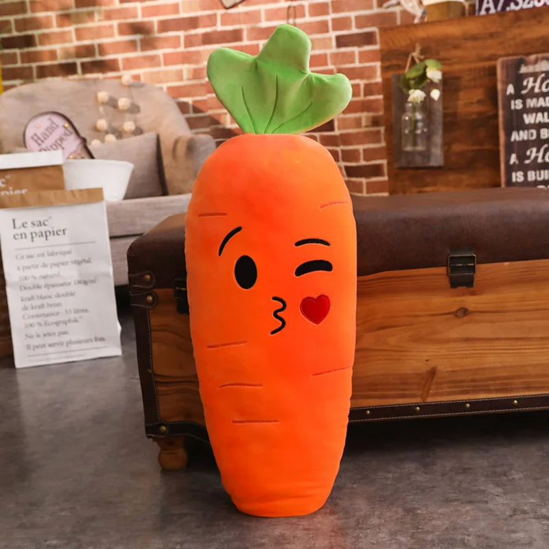 Cartoon Smile Carrot Plush toy Cute Simulation Vegetable Carrot Pillow Dolls Stuffed Soft Toys for Children Gift