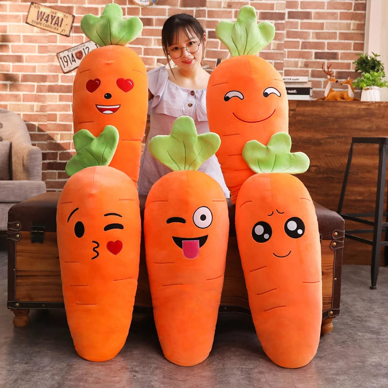 Cartoon Smile Carrot Plush toy Cute Simulation Vegetable Carrot Pillow Dolls Stuffed Soft Toys for Children Gift