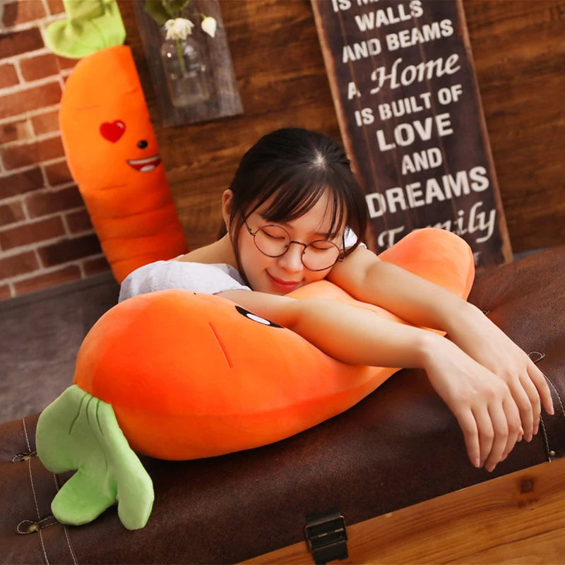 Cartoon Smile Carrot Plush toy Cute Simulation Vegetable Carrot Pillow Dolls Stuffed Soft Toys for Children Gift