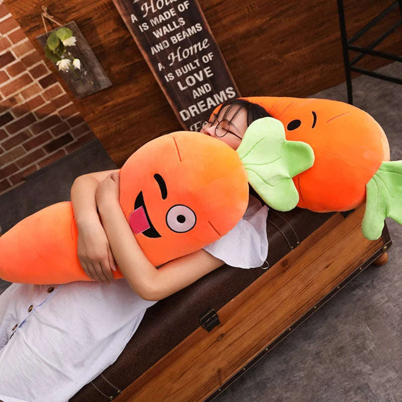 Cartoon Smile Carrot Plush toy Cute Simulation Vegetable Carrot Pillow Dolls Stuffed Soft Toys for Children Gift