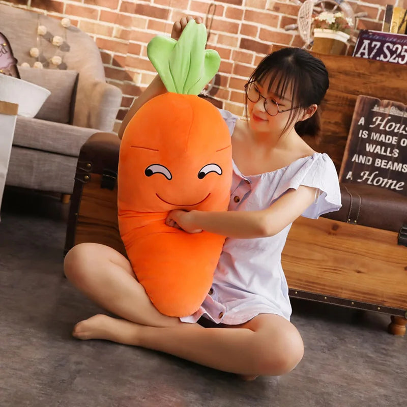 Cartoon Smile Carrot Plush toy Cute Simulation Vegetable Carrot Pillow Dolls Stuffed Soft Toys for Children Gift