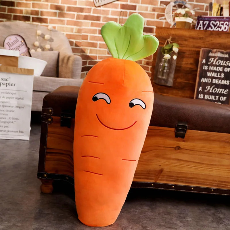 Cartoon Smile Carrot Plush toy Cute Simulation Vegetable Carrot Pillow Dolls Stuffed Soft Toys for Children Gift