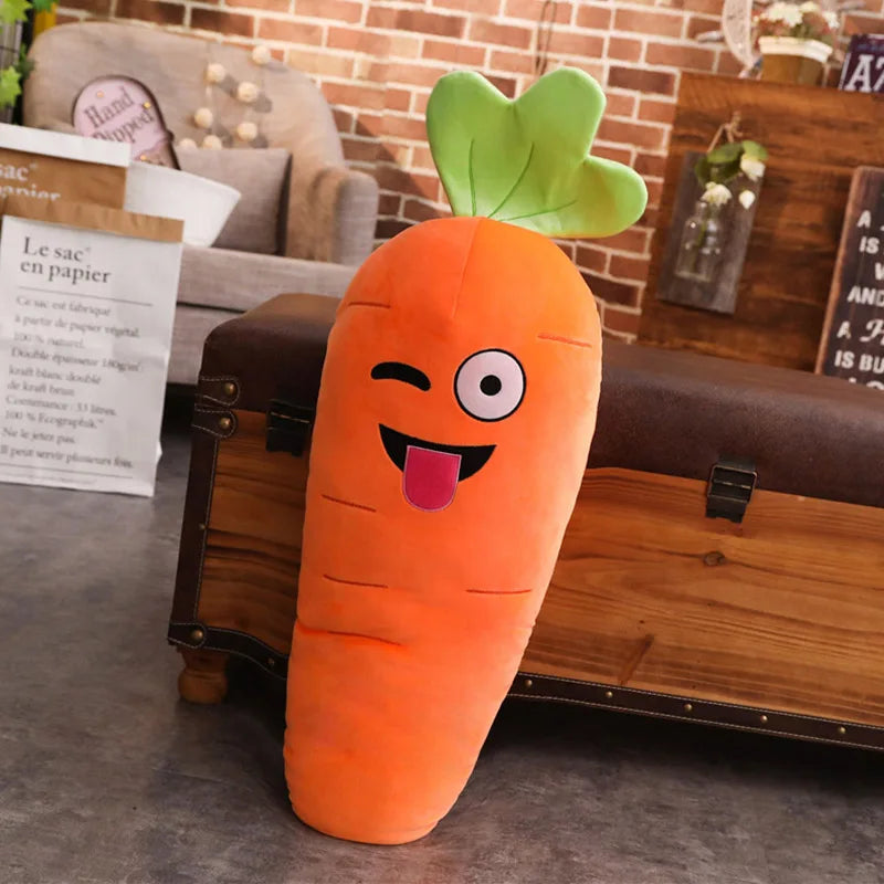 Cartoon Smile Carrot Plush toy Cute Simulation Vegetable Carrot Pillow Dolls Stuffed Soft Toys for Children Gift