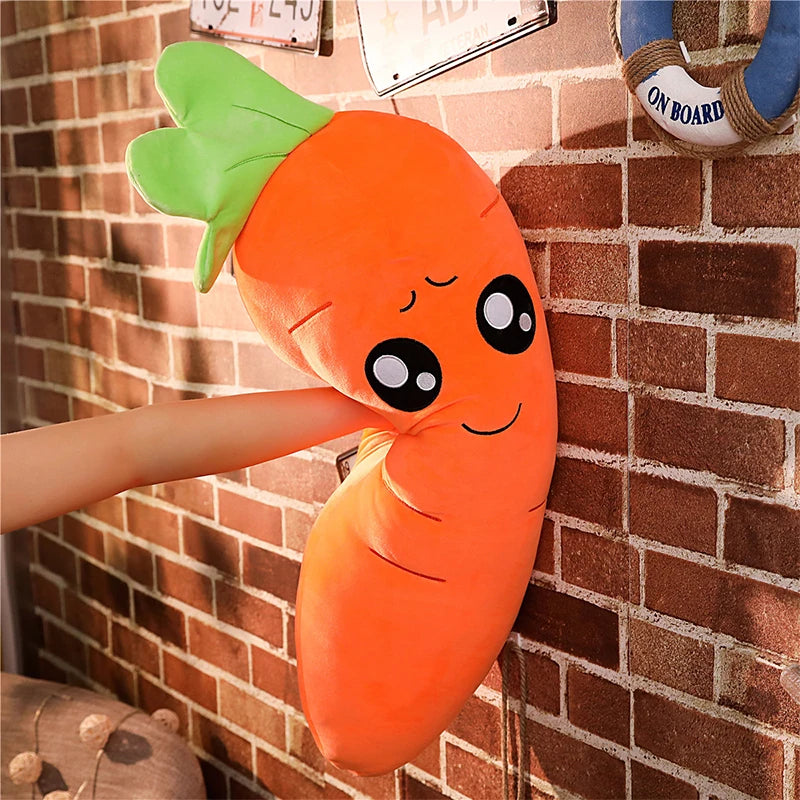 Cartoon Smile Carrot Plush toy Cute Simulation Vegetable Carrot Pillow Dolls Stuffed Soft Toys for Children Gift