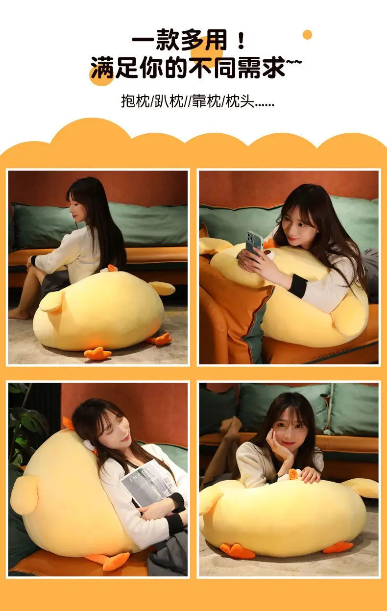 Plush Toys Yellow Fat Chicken Super Soft Stuffed Cushions Cartoon Animal Plushies Pillow Kawaii Companion Lazy Sofa