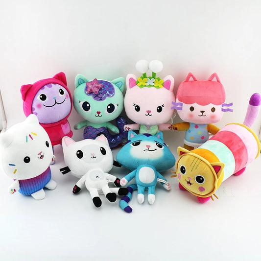 New Gabby Dollhouse Toy Mercat Cartoon Stuffed Animals Mermaid Cat Mermaid  Dolls