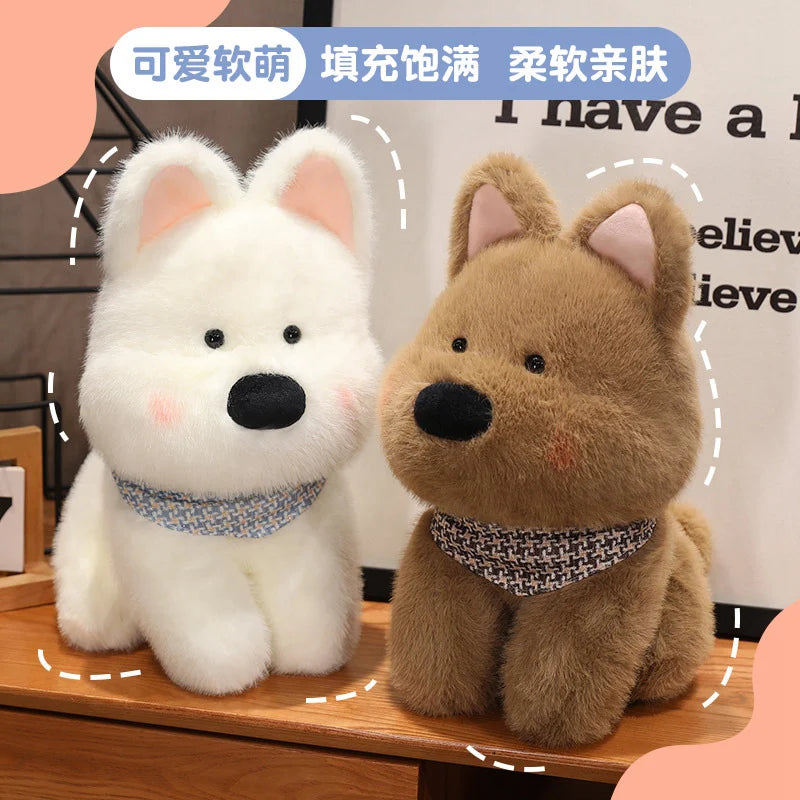 Cute Plush West Highland Dog Plush Toy White Terrier Dolls Stuffed Soft Dog Pillow Kawaii Toy