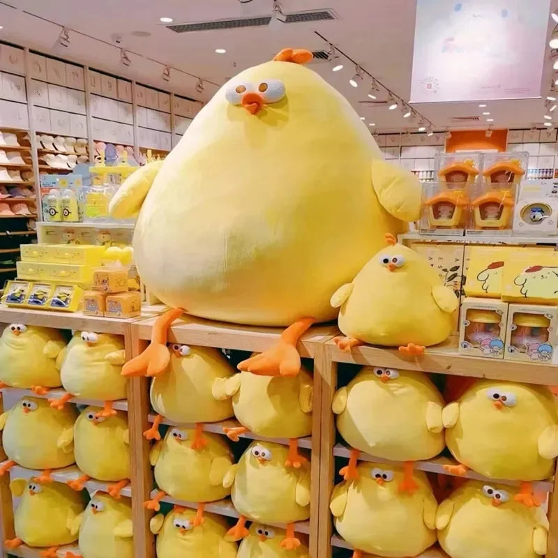 Plush Toys Yellow Fat Chicken Super Soft Stuffed Cushions Cartoon Animal Plushies Pillow Kawaii Companion Lazy Sofa