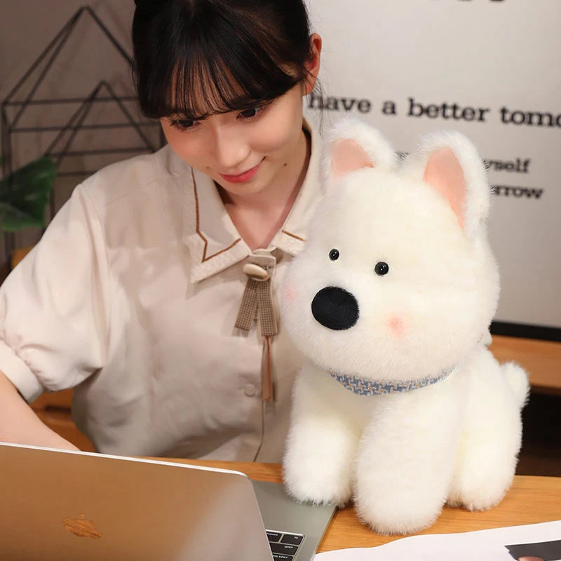 Cute Plush West Highland Dog Plush Toy White Terrier Dolls Stuffed Soft Dog Pillow Kawaii Toy