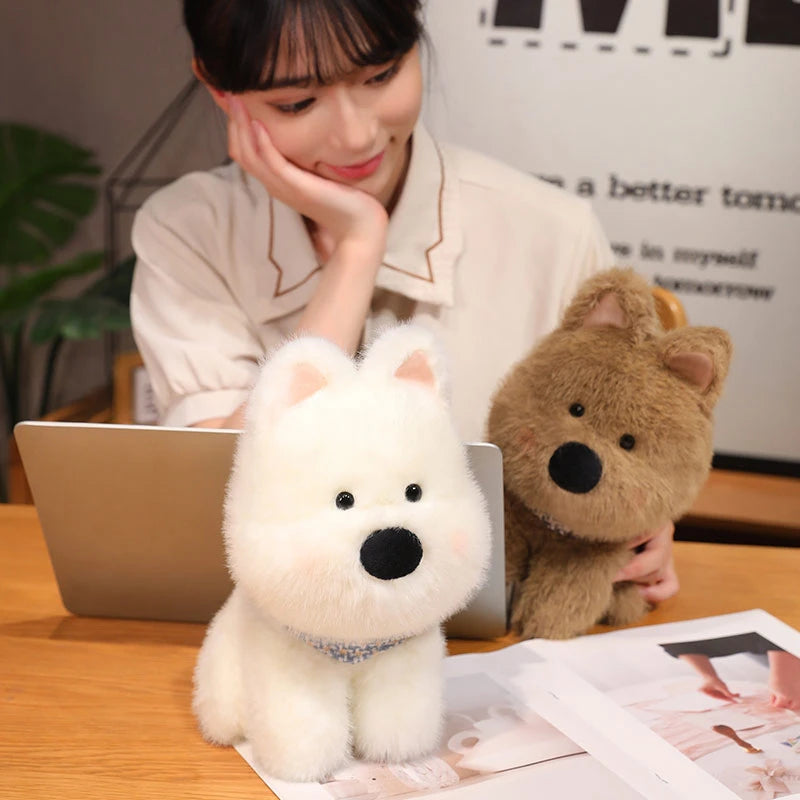 Cute Plush West Highland Dog Plush Toy White Terrier Dolls Stuffed Soft Dog Pillow Kawaii Toy