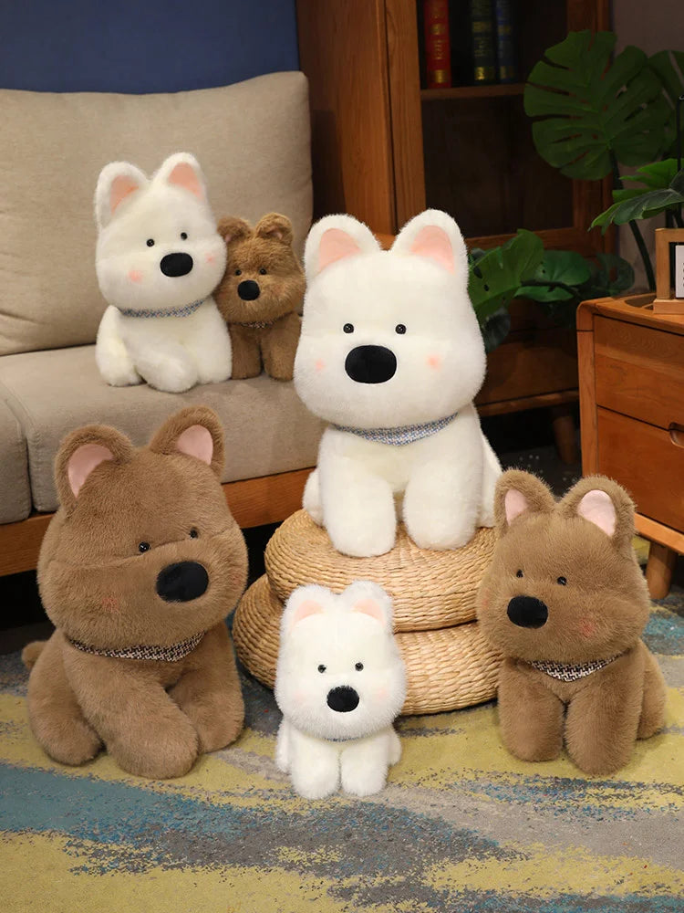 Cute Plush West Highland Dog Plush Toy White Terrier Dolls Stuffed Soft Dog Pillow Kawaii Toy