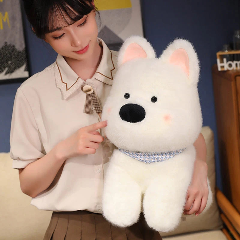 Cute Plush West Highland Dog Plush Toy White Terrier Dolls Stuffed Soft Dog Pillow Kawaii Toy