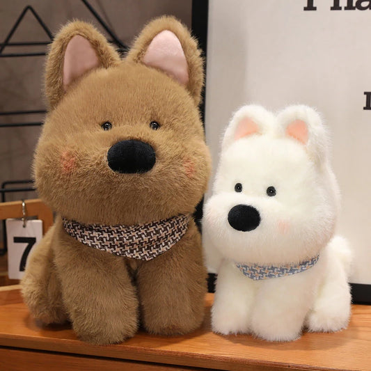 Cute Plush West Highland Dog Plush Toy White Terrier Dolls Stuffed Soft Dog Pillow Kawaii Toy