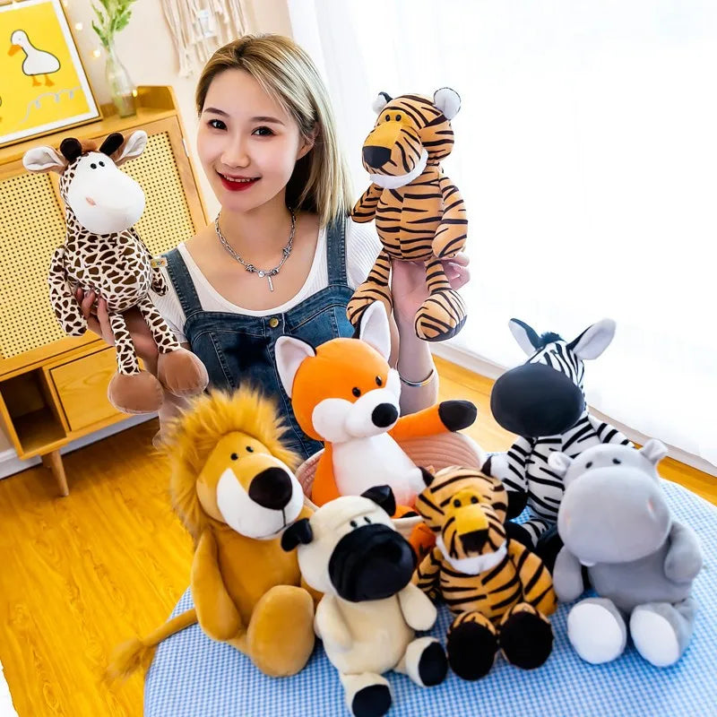 Super Cute Stuffed Toy Sleeping Mate Lion Elephant Tiger Dog Fox Monkey Giraffe Rabbit Panda Plush Animals Toys Kid Gift