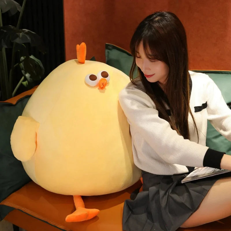 Plush Toys Yellow Fat Chicken Super Soft Stuffed Cushions Cartoon Animal Plushies Pillow Kawaii Companion Lazy Sofa