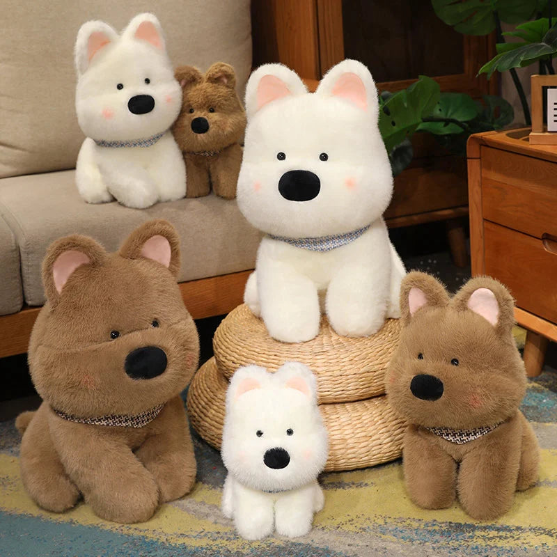 Cute Plush West Highland Dog Plush Toy White Terrier Dolls Stuffed Soft Dog Pillow Kawaii Toy